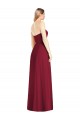 Acheter Rose vif Trompette Col V Sans bretelle Mousseline Longue Robes demoiselle d'honneur