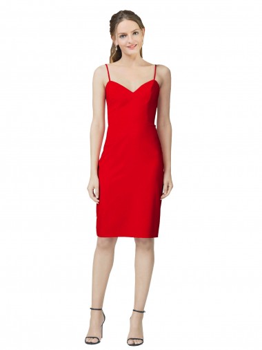 Acheter Rouge Fourreau Crêpe Stretch Courte Robes demoiselle d'honneur / Robes de soirée / Robes de cocktail
