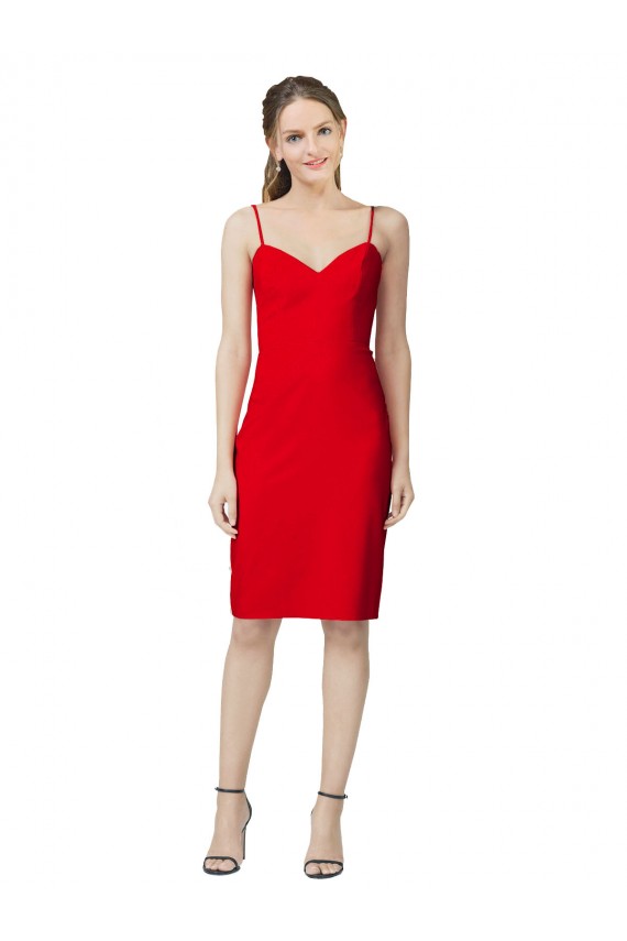 Acheter Rouge Fourreau Crêpe Stretch Courte Robes demoiselle d'honneur / Robes de soirée / Robes de cocktail
