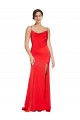 Acheter Rouge Fourreau Sans bretelle Satiné Stretch Longue Formelles Robes demoiselle d'honneur / Robes de soirée / Robes de bal