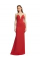 Acheter Rouge Sirène Bretelles spaghetti Col V Crêpe Stretch Longue Formelles Robes demoiselle d'honneur / Robes de soirée / Robes de bal