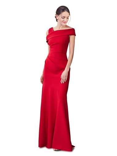 Acheter Rouge Sirène Crêpe Stretch Longue Formelles Robes demoiselle d'honneur / Robes de soirée / Robes de bal