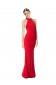 Acheter Rouge Sirène Licou Col Haut Crêpe Stretch Longue Formelles Robes demoiselle d'honneur / Robes de soirée / Robes de bal