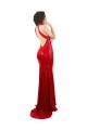 Acheter Rouge Sirène Licou Col Haut Paillette Longue Formelles Robes demoiselle d'honneur / Robes de soirée / Robes de bal