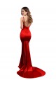 Acheter Rouge Sirène Satiné Stretch Longue Formelles Robes demoiselle d'honneur / Robes de soirée / Robes de bal