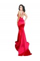 Acheter Rouge Sirène Satiné Stretch Longue Formelles Robes demoiselle d'honneur / Robes de soirée / Robes de bal