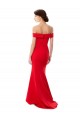 Acheter Rouge Sirène Épaule Dénudée Crêpe Stretch Longue Formelles Robes demoiselle d'honneur / Robes de soirée / Robes de bal