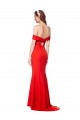 Acheter Rouge Sirène Épaule Dénudée Crêpe Stretch Longue Formelles Robes demoiselle d'honneur / Robes de soirée / Robes de bal