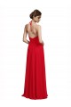Acheter Rouge Trapèze Bretelles spaghetti Col V Mousseline Longue Robes demoiselle d'honneur
