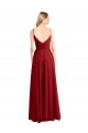 Acheter Rouge Trapèze Bretelles spaghetti Col V Mousseline Longue Robes demoiselle d'honneur