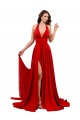 Acheter Rouge Trapèze Licou Spandex Longue Formelles Robes demoiselle d'honneur / Robes de soirée / Robes de bal