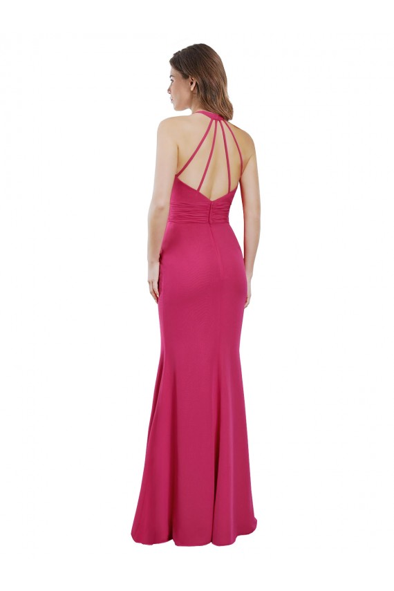 Acheter Rubis Trapèze Licou Mousseline Longue Robes demoiselle d'honneur