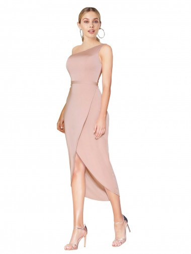Acheter Sirène Col Haut Crêpe Stretch Courte Asymétrique Robes demoiselle d'honneur / Robes de soirée / Robes de cocktail