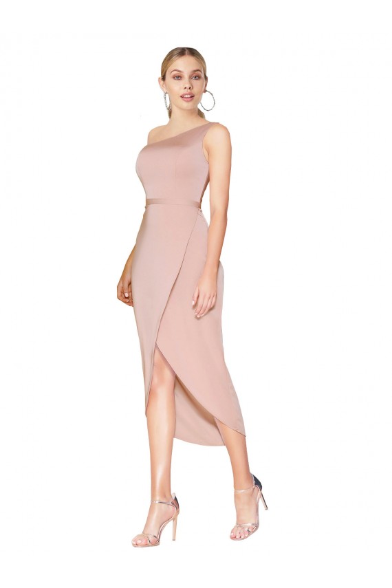 Acheter Sirène Col Haut Crêpe Stretch Courte Asymétrique Robes demoiselle d'honneur / Robes de soirée / Robes de cocktail