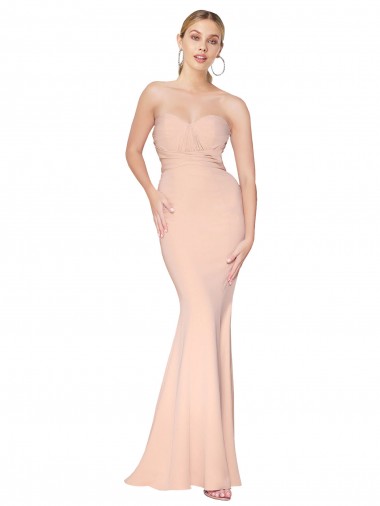 Acheter Sirène Col Haut Crêpe Stretch Longue Formelles Robes demoiselle d'honneur / Robes de soirée / Robes de bal