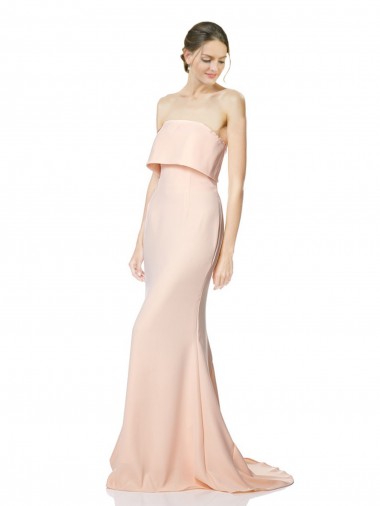 Acheter Sirène Sans bretelle Col Haut Crêpe Stretch Longue Formelles Robes demoiselle d'honneur / Robes de soirée / Robes de bal