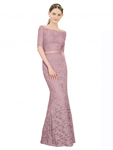 Acheter Sirène Épaule Dénudée Dentelle Longue Robes demoiselle d'honneur / Robes de bal
