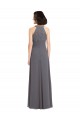 Acheter Stormy Silver Trapèze Licou Mousseline Dentelle Longue Robes demoiselle d'honneur