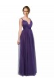 Acheter Trapèze Bretelles spaghetti Bateau Tulle Longue Robes demoiselle d'honneur