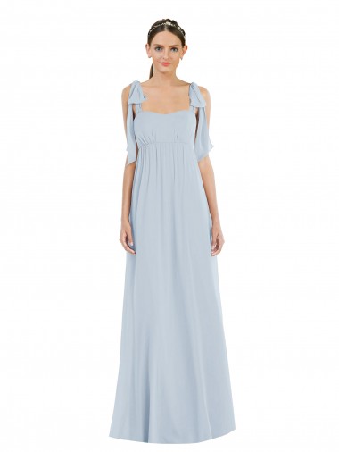 Acheter Trapèze Bretelles spaghetti Mousseline Longue Robes demoiselle d'honneur