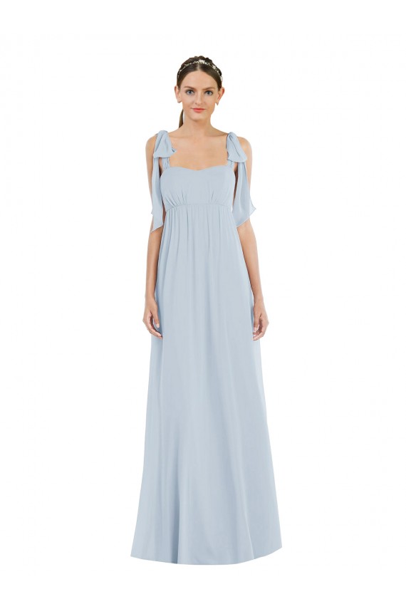 Acheter Trapèze Bretelles spaghetti Mousseline Longue Robes demoiselle d'honneur