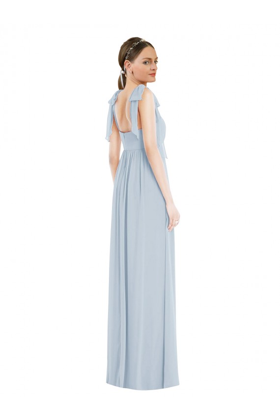 Acheter Trapèze Bretelles spaghetti Mousseline Longue Robes demoiselle d'honneur