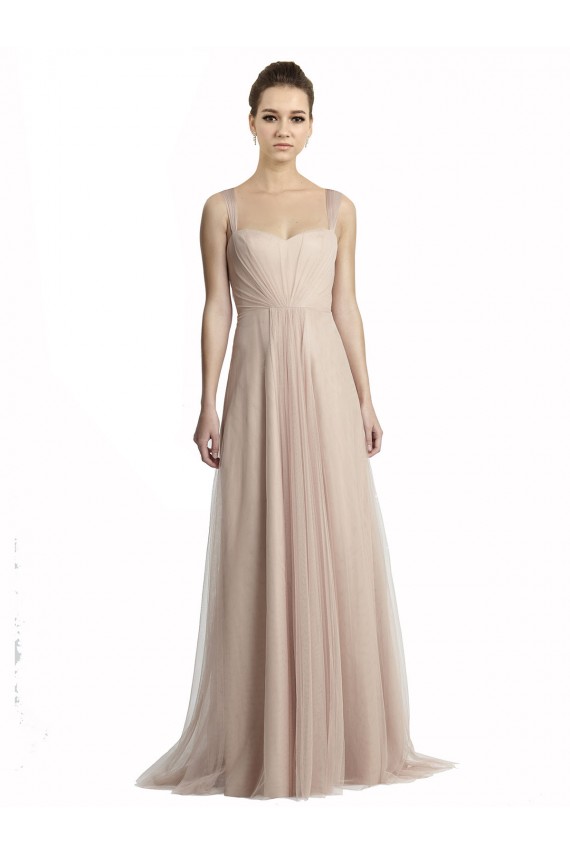 Acheter Trapèze Col Carré Tulle Longue Robes demoiselle d'honneur