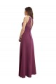Acheter Trapèze Col Haut Mousseline Longue Robes demoiselle d'honneur