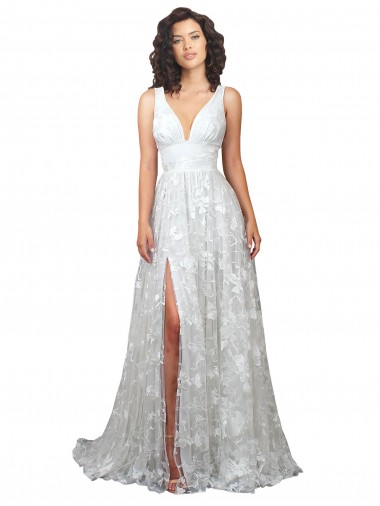 Acheter Trapèze Col V Dentelle Robes de mariée