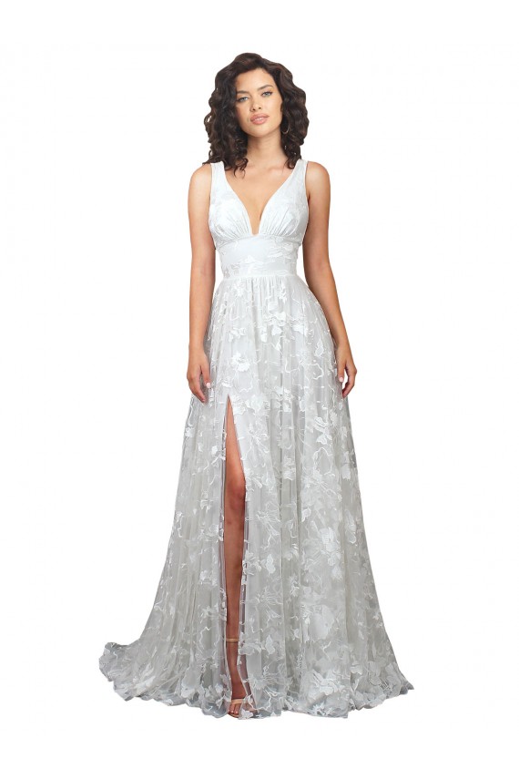 Acheter Trapèze Col V Dentelle Robes de mariée