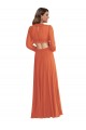 Acheter Trapèze Col V Mousseline Longue Asymétrique Robes demoiselle d'honneur