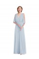 Acheter Trapèze Col V Mousseline Longue Robes demoiselle d'honneur