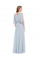 Acheter Trapèze Col V Mousseline Longue Robes demoiselle d'honneur