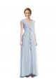 Acheter Trapèze Col V Mousseline Longue Robes demoiselle d'honneur