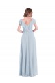 Acheter Trapèze Col V Mousseline Longue Robes demoiselle d'honneur