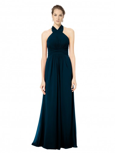 Acheter Trapèze Licou Mousseline Longue Robes demoiselle d'honneur