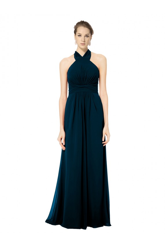 Acheter Trapèze Licou Mousseline Longue Robes demoiselle d'honneur