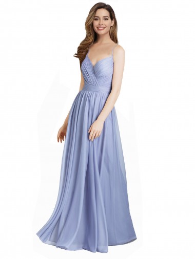 Acheter Trapèze Mousseline Dentelle Longue Robes demoiselle d'honneur