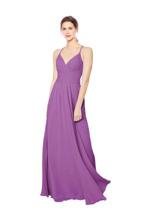 Acheter Trapèze Mousseline Longue Robes demoiselle d'honneur