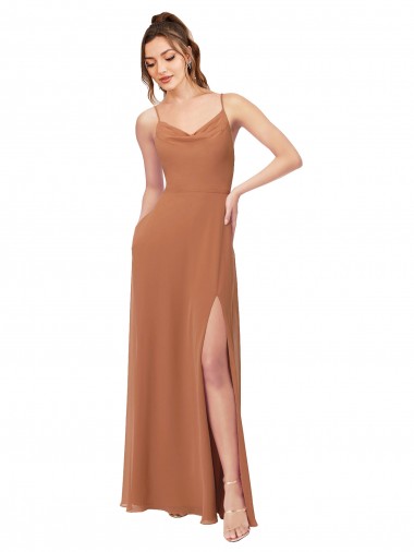 Acheter Trapèze Mousseline Longue Robes demoiselle d'honneur