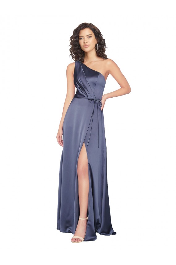 Acheter Trapèze Satiné Soyeux Longue Formelles Robes demoiselle d'honneur / Robes de soirée / Robes de bal