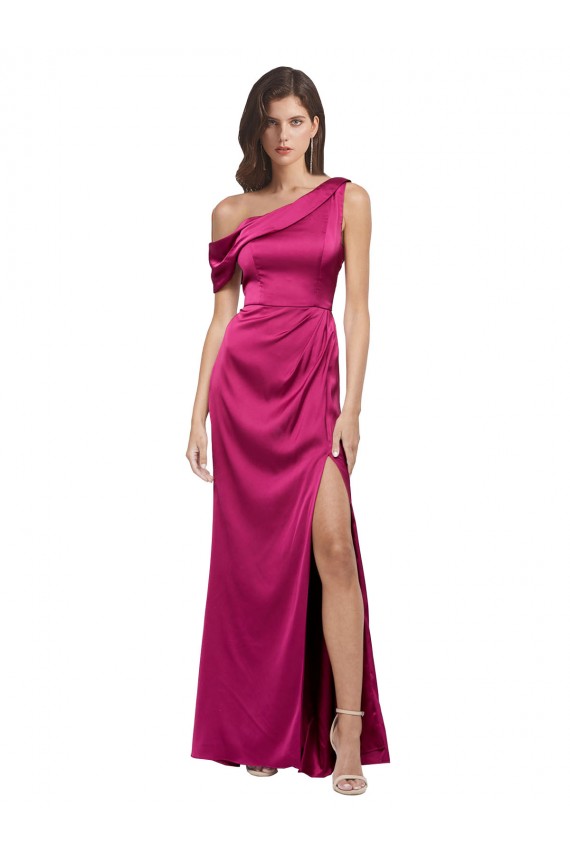 Acheter Trapèze Satiné Stretch Longue Formelles Robes demoiselle d'honneur / Robes de soirée / Robes de bal