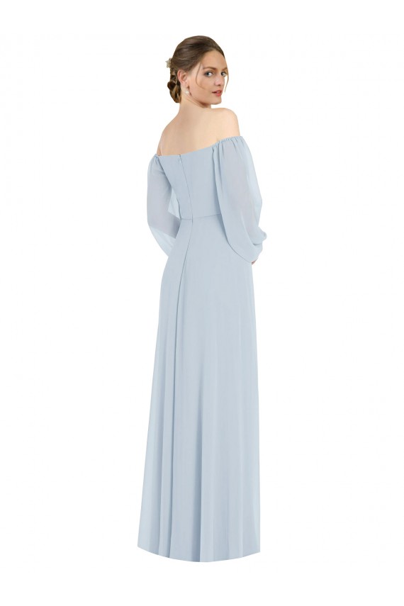 Acheter Trapèze Épaule Dénudée Mousseline Longue Formelles Robes demoiselle d'honneur / Robes de soirée