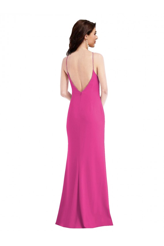 Acheter Trompette Licou Col Haut Crêpe Stretch Longue Formelles Robes demoiselle d'honneur / Robes de soirée / Robes de bal