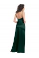 Acheter Vert Chasseur Trapèze Scoop Satiné Stretch Longue Formelles Robes demoiselle d'honneur / Robes de soirée / Robes de bal