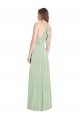 Acheter Vert Sauge Trompette Bretelles spaghetti Col V Mousseline Longue Robes demoiselle d'honneur