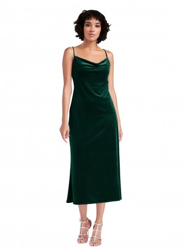 Acheter Vert foncé Fourreau midi Velours Stretch Courte Robes demoiselle d'honneur / Robes de soirée / Robes de cocktail