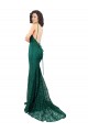 Acheter Vert foncé Sirène Col V Dentelle Longue Robes demoiselle d'honneur / Robes de bal