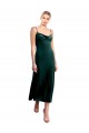Acheter Vert foncé Trapèze Bretelles spaghetti midi Velours Stretch Courte Robes demoiselle d'honneur / Robes de bal / Robes de cocktail