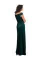 Acheter Vert foncé Trapèze Col Carré Velours Stretch Longue Formelles Robes demoiselle d'honneur / Robes de soirée / Robes de bal